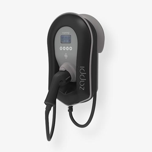 Black tethered zappi charger
